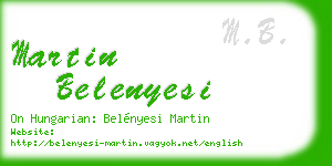 martin belenyesi business card