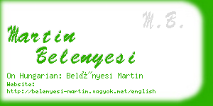 martin belenyesi business card